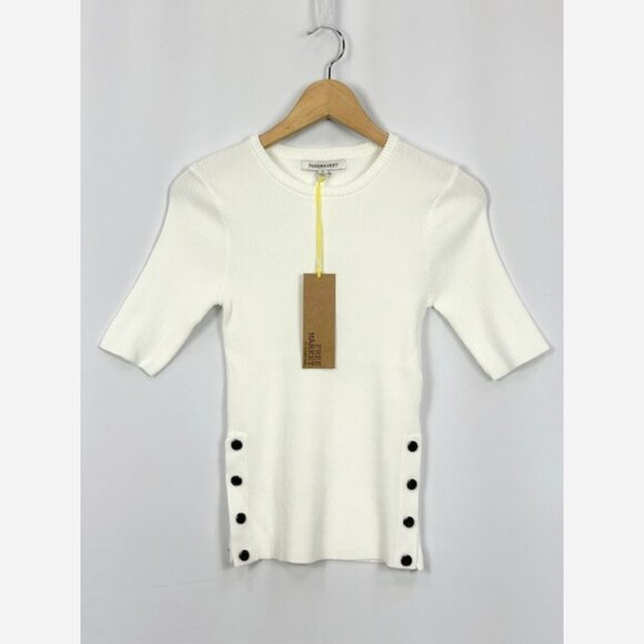 Ivory Sweater with Side Snap Detailing - Picture 6 of 9